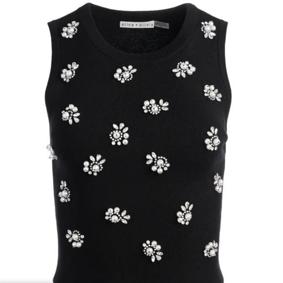 Alice + Olivia Sweaters - New Alice and Olivia Amity embellished cropped tank